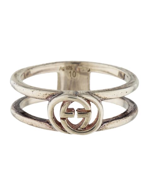 interlocking g thin open band gucci ring|Interlocking G thin open band in 925 sterling silver .